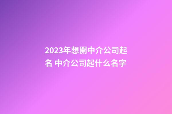 2023年想開中介公司起名 中介公司起什么名字-第1張-公司起名-玄機派
